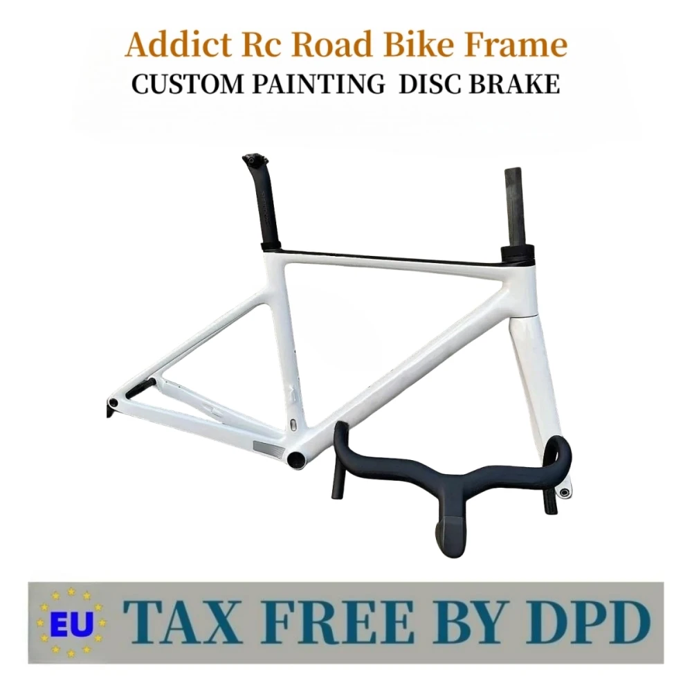 

Addict Rc T1000 Road Carbon Fiber Frame Speed Bike Frames BB86 Disc Brake Racing Bicycle Frameset + Handlebar Custom Logo DPD