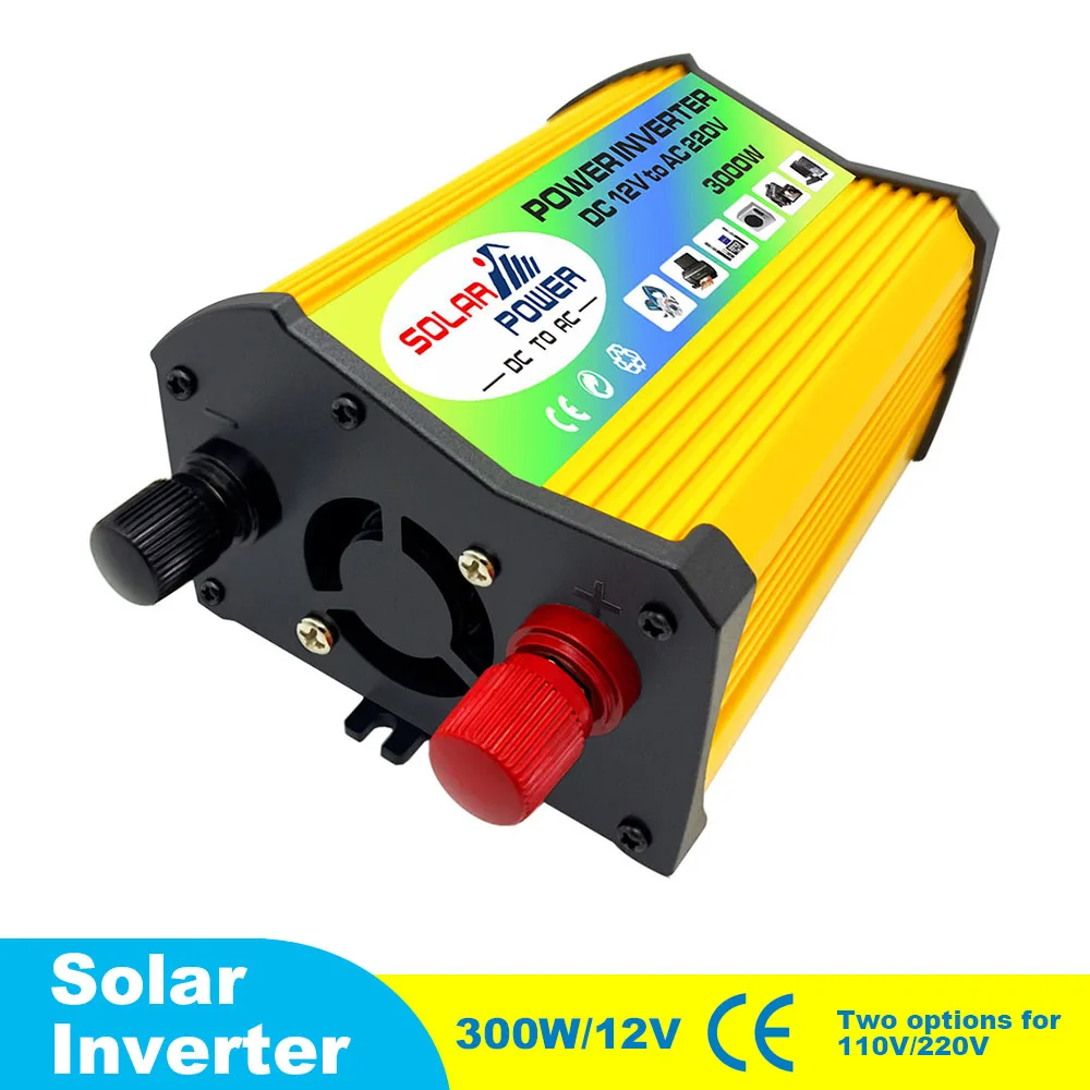 

300W 12V to 220V/110V LED Display Solar and Car Power Inverter Converter Adapter Dual USB Voltage Transformer Modified Sine Wave