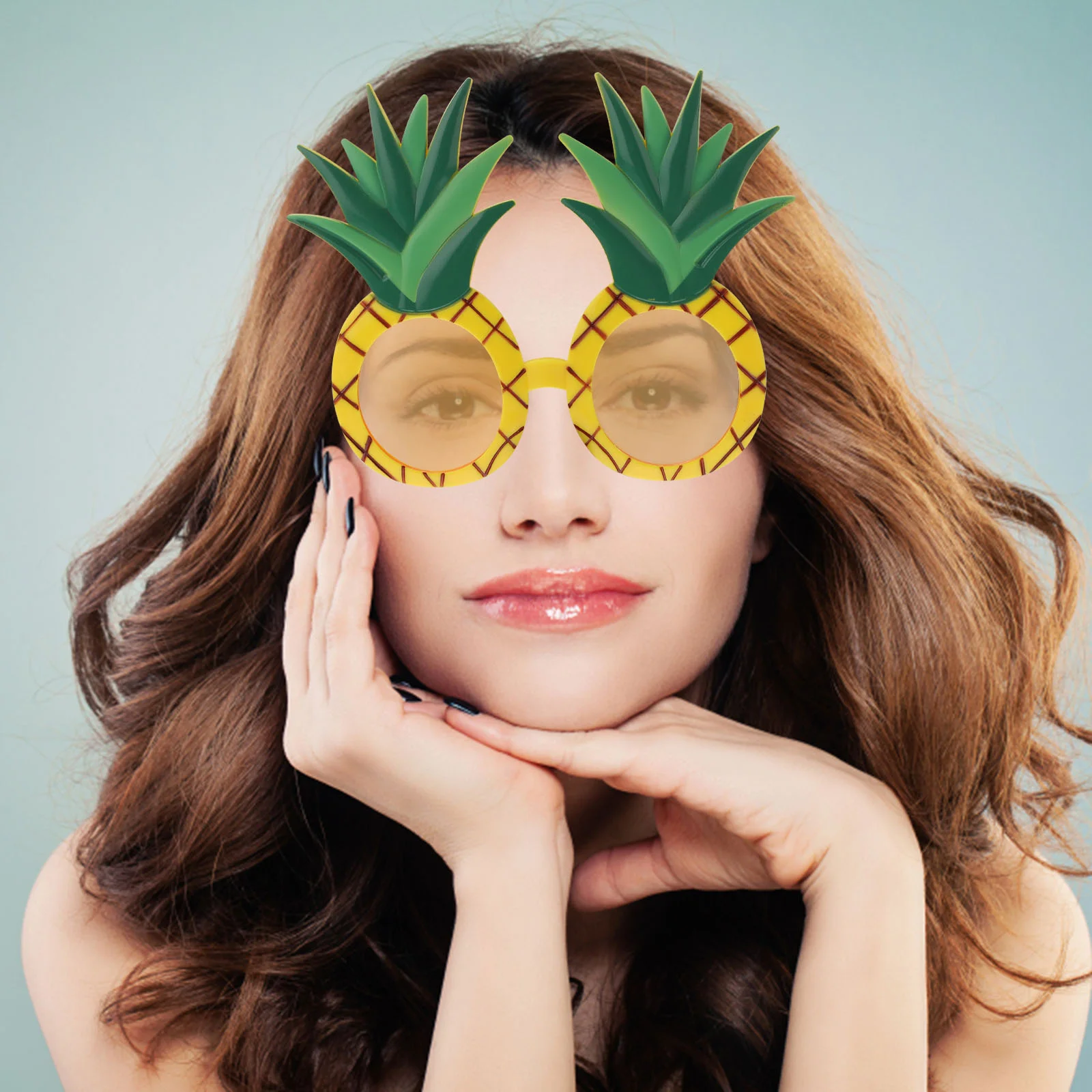 

Yellow Hawaii Party Eyeglasses Pineapple Eyewear Creative Eye Glasses Funny Party Costume Accessaries Decorative Photo Props