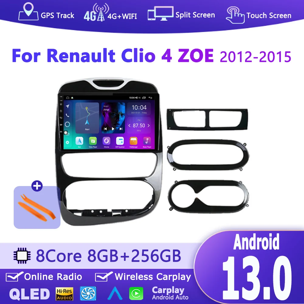 

Android 13 For Renault Clio 4 ZOE 2012-2015 Auto Apple CarPlay Radio Car Multimedia Player GPS DSP IPS Touch Screen 2Din 2 Din