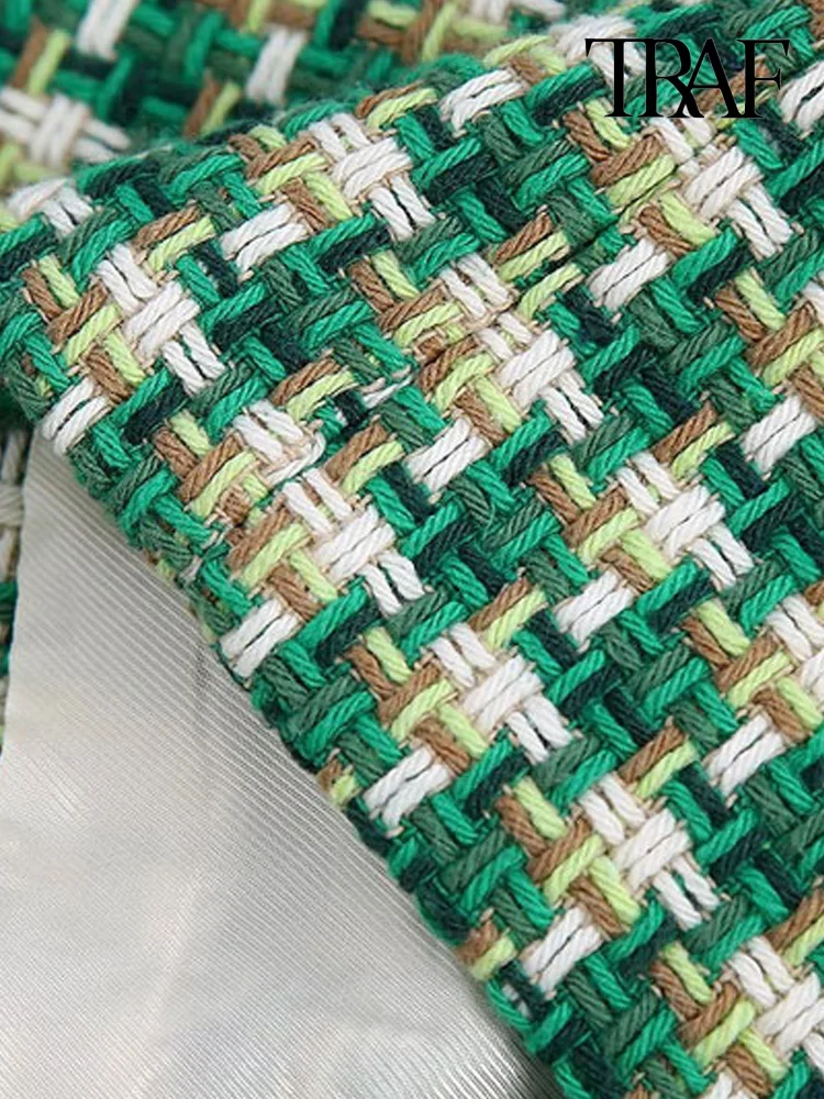 Пиджак женский твидовый двубортный с длинным рукавом и карманами | Женская