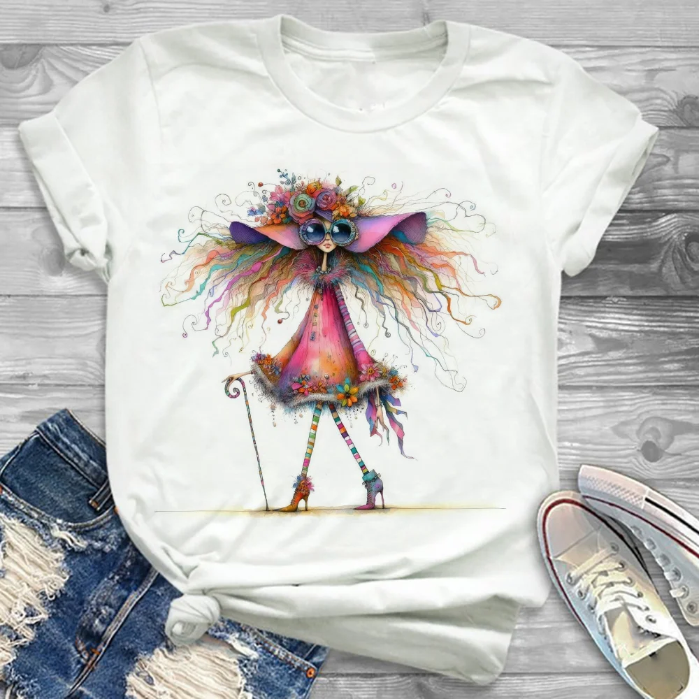 Футболка с милым рисунком в стиле 90-х одежда на Рождество модная футболка круглым