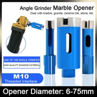 6 75mm hole opener diamond m10 angle grinder drill bits hole saw drilling cutter bits for glass marble granite tile ceramic