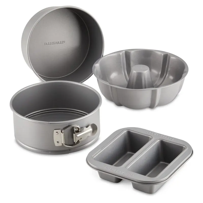 

Farberware Specialty Bakeware Nonstick Pressure Cookware Bakeware Set, 4-Piece, Gray