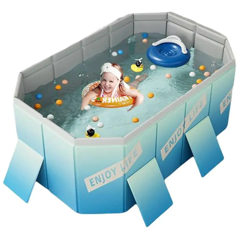 

Foldable Pools For Kids PVC Summer Swimming Pool With Bracket Collapsible For Easy Storage And Transport Cat Pools Toddler Kids