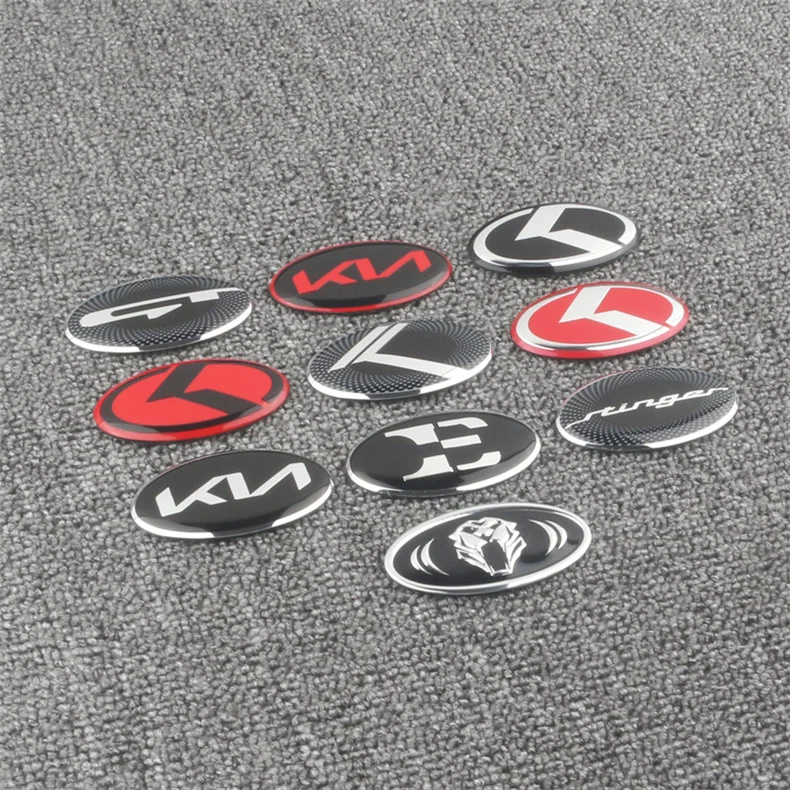 GT Stinger Car Steering Wheel K Logo Emblem Badge Sticker Decal for KIA Rio Forte Optima Soul Cerato Cadenza K900 Accessories