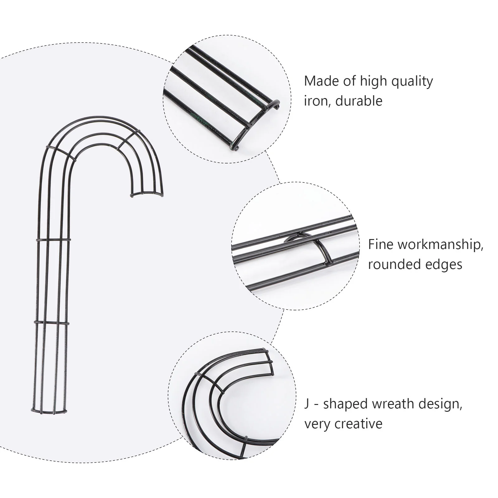 J-образный гирляндный обруч J-венок проволочная рама из конфетной трости