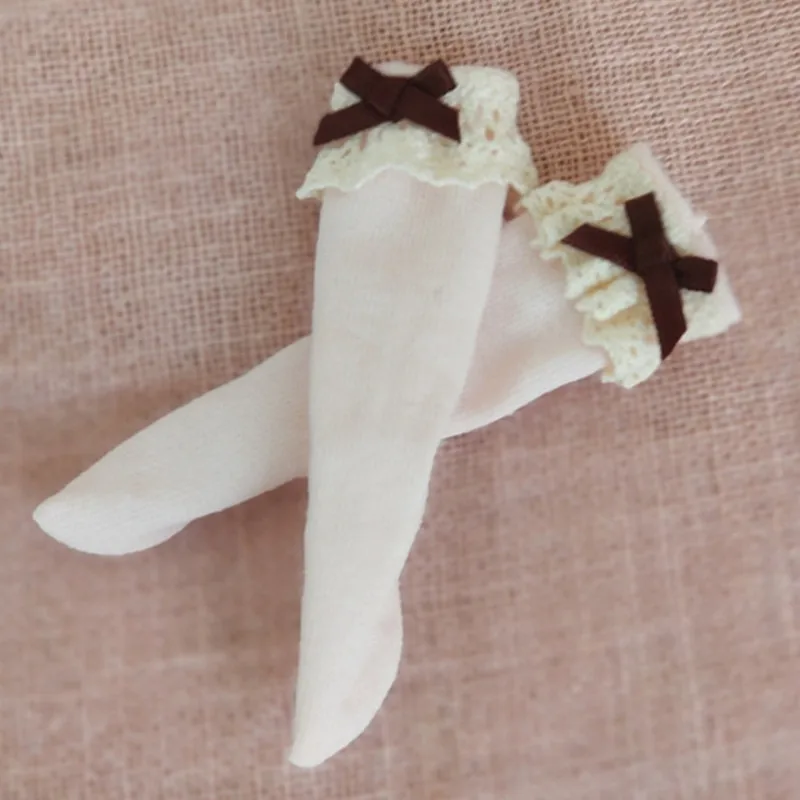 Цветочные кружевные носки Doll Mori ручной работы (для Blyth BJD Pullip AZONE OB24 OB22 Lati FR MMK) |