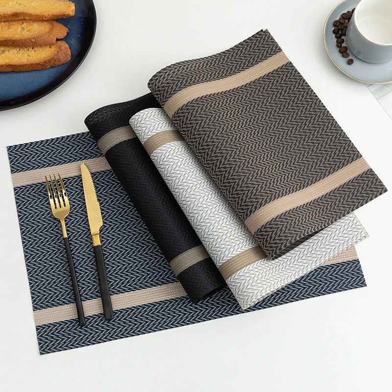 

Modern Set of 4 PVC Placemat for Dining Table Mat Set Linens Place Mat Accessories Cup Wine Decorative Mat Placemats for Table