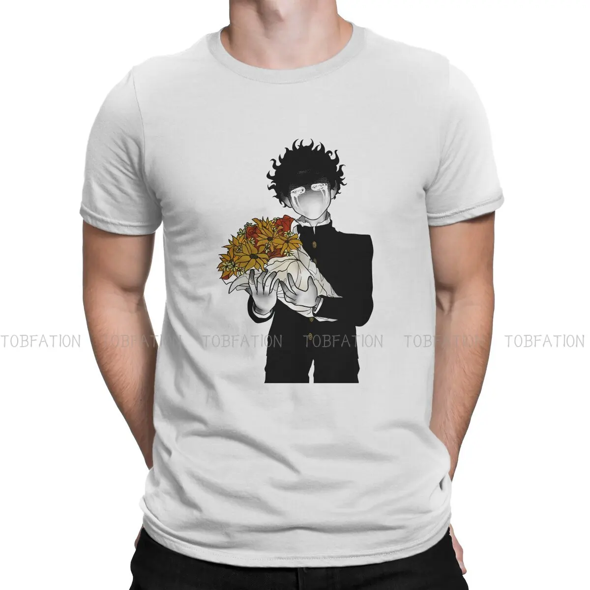 

Anime Mob Psycho 100 Cry Tshirt Homme Men's Streetwear Blusas Cotton T Shirt For Men