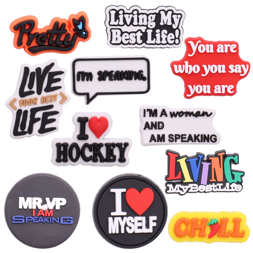 Одиночная распродажа 1 шт. подвески для обуви из ПВХ с надписью Pretty Living My Best Life