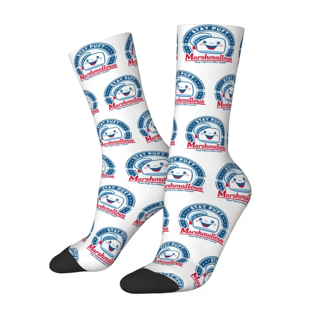 

Casual Marshmallows Ghostbusters Sports Socks Polyester Middle Tube Socks for Women Men Breathable