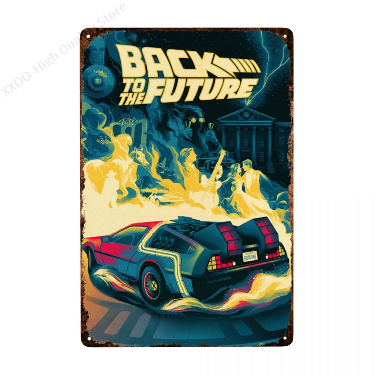 

Фильм Назад в будущее-Ретро-модный металлический жестяной плакат с табличкой Настенный декор Бар Кафе сад наружное украшение гараж