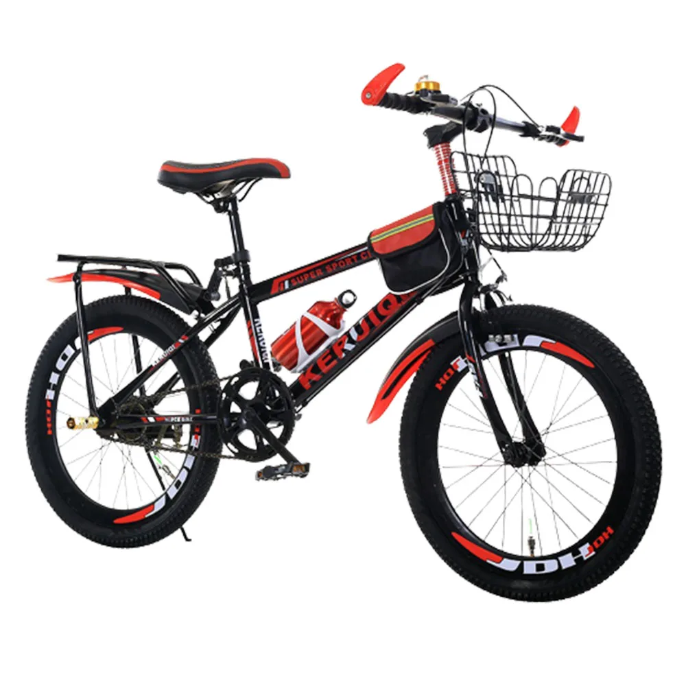 

22 Inches Single/Variable Speed Childrens Bicycles High Carbon Steel Double Brake With Basket Shelves Mountain Bike