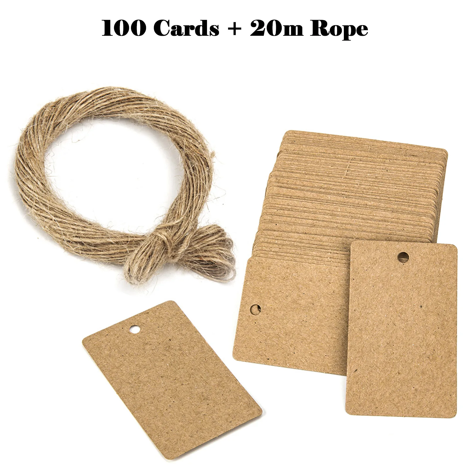 

100pcs Kraft Paper Gift Tags Handmade Tag Labels For Wedding Party Gift Craft Packaging Apparel Product Label Baking Tag
