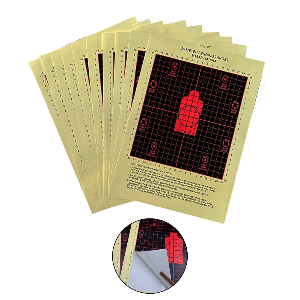 

10pcs 25m Zeroing Splatter Targets Self Adhesive Paper Reactive Target Stickers Durable Shooting Practice Targets Accessories