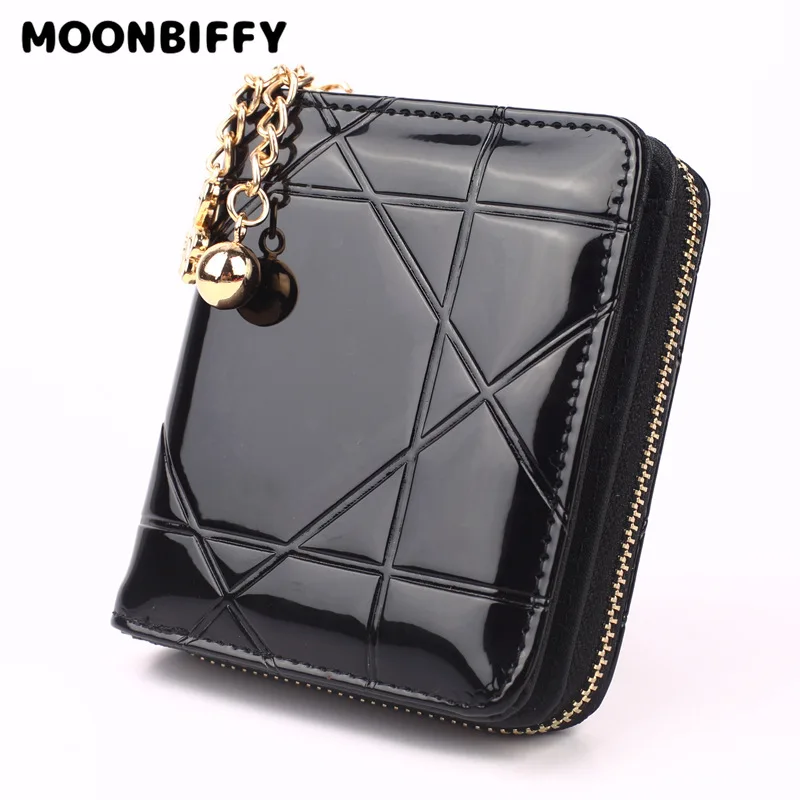 

PU Women's Multi-Color Coin Purse Short Small Card Holder Ladies Coin Wallet Patent Leather Embossed Passport Leather Wallet New