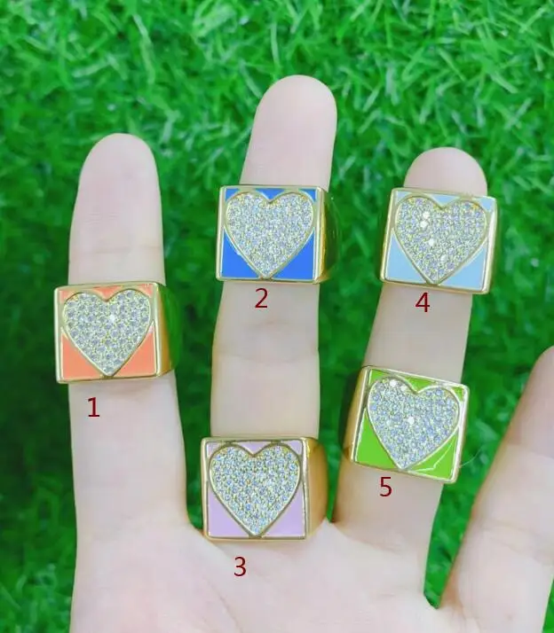 

1 шт., Женское кольцо в форме сердца с эмалью