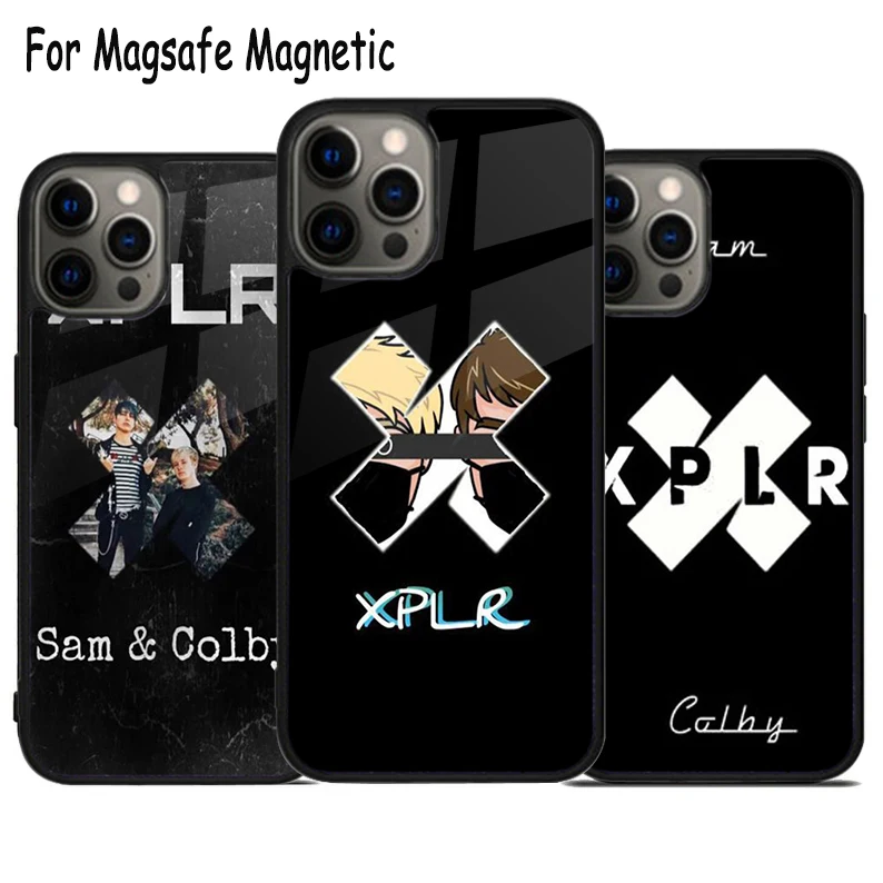 Чехол Magsafe для телефона Sam And Colby с беспроводной зарядкой iPhone 15 16 14 13 11 12 Pro Max Plus