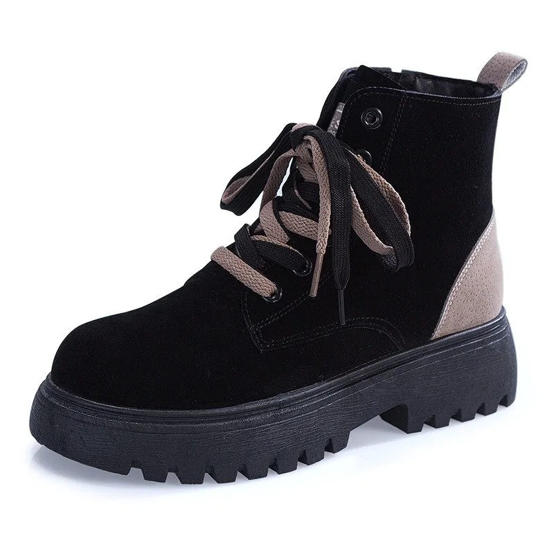 

New Martin Boots Women 2021 Winter Plus Velvet Thick-soled Snow Sneakers Short Boots Warm Middle Tube Cotton Shoes/boots Female