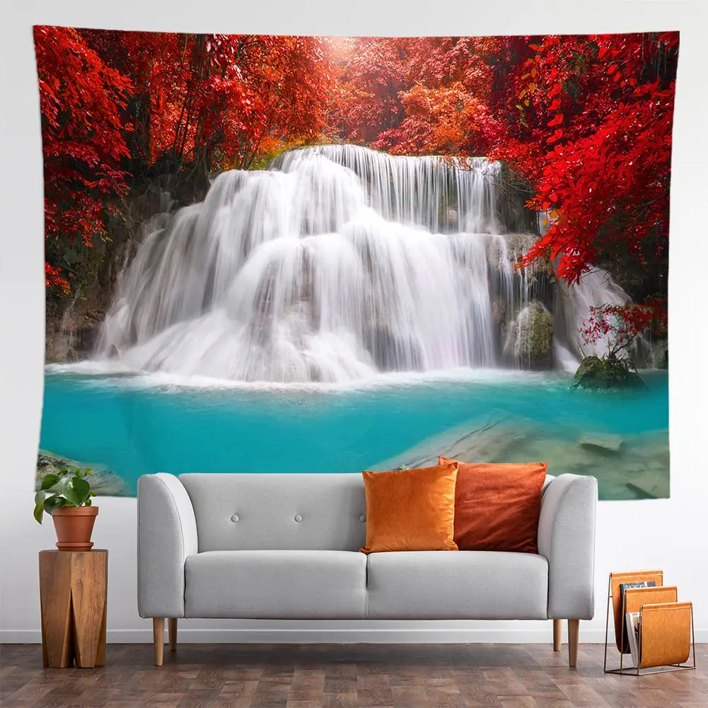 Ландшафтный Радужный гобелен водопад красивый натуральный лес большая