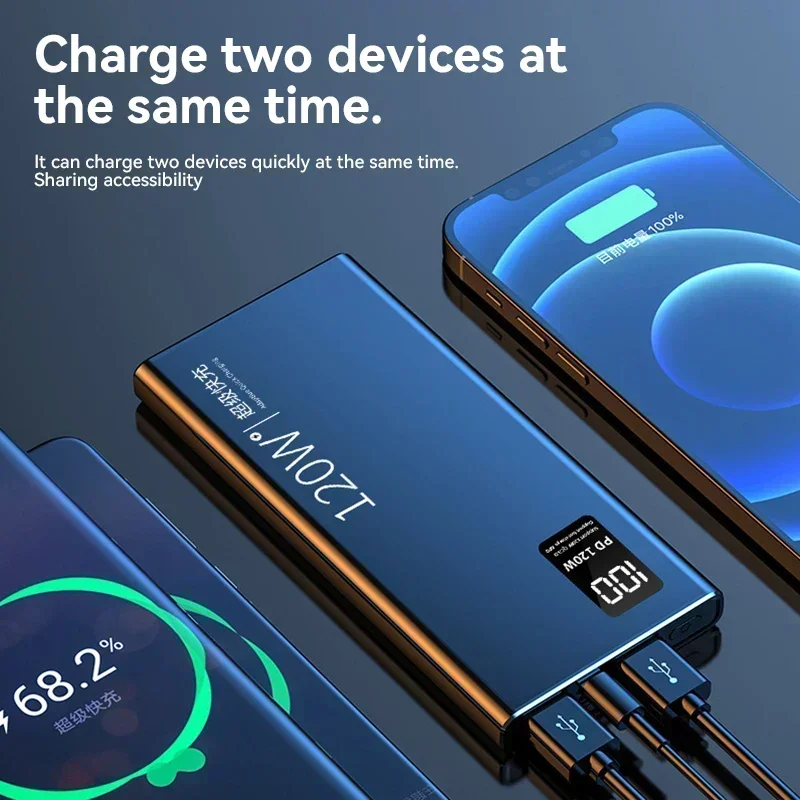 Фото OnePlus 50000 мАч оригинальный мобильный аккумулятор 120 Вт 30000 мАч с двусторонней быстрой зарядкой внешний аккумулятор, совместимый с Android IOS №3