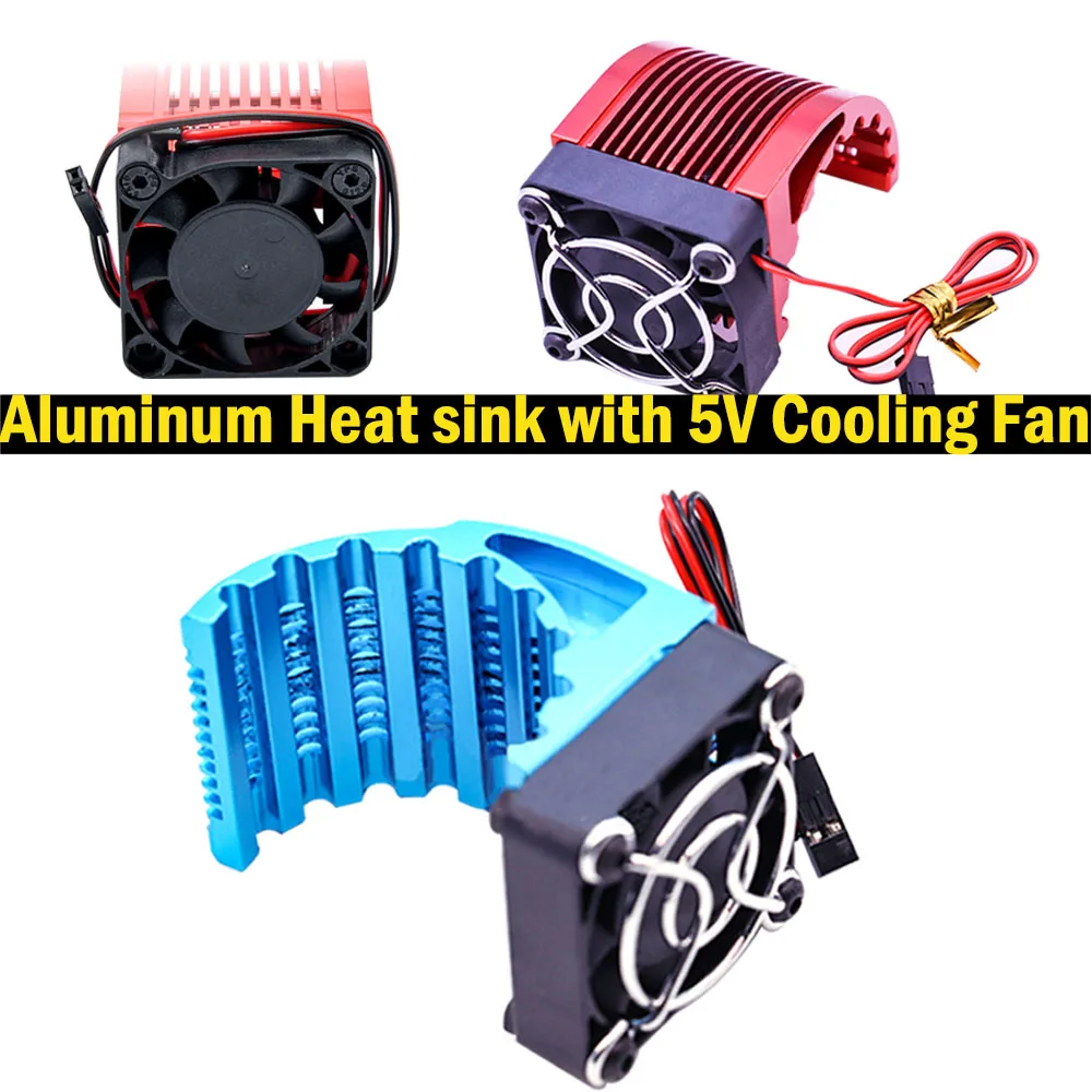 

With 5V Cooling Fan RC Alloy Motor Heatsink For Brushless Motor 42mm Hobbywing Leopard Castle 4274 1515 812 T8 4268 4272