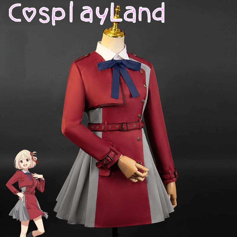 Anime Cosplay Lycoris Recoil Cosplay Wig Inoue Takina Nishikigi Chisato Costume Lycoris Recoil Costume Uniform Suit Girls Dress