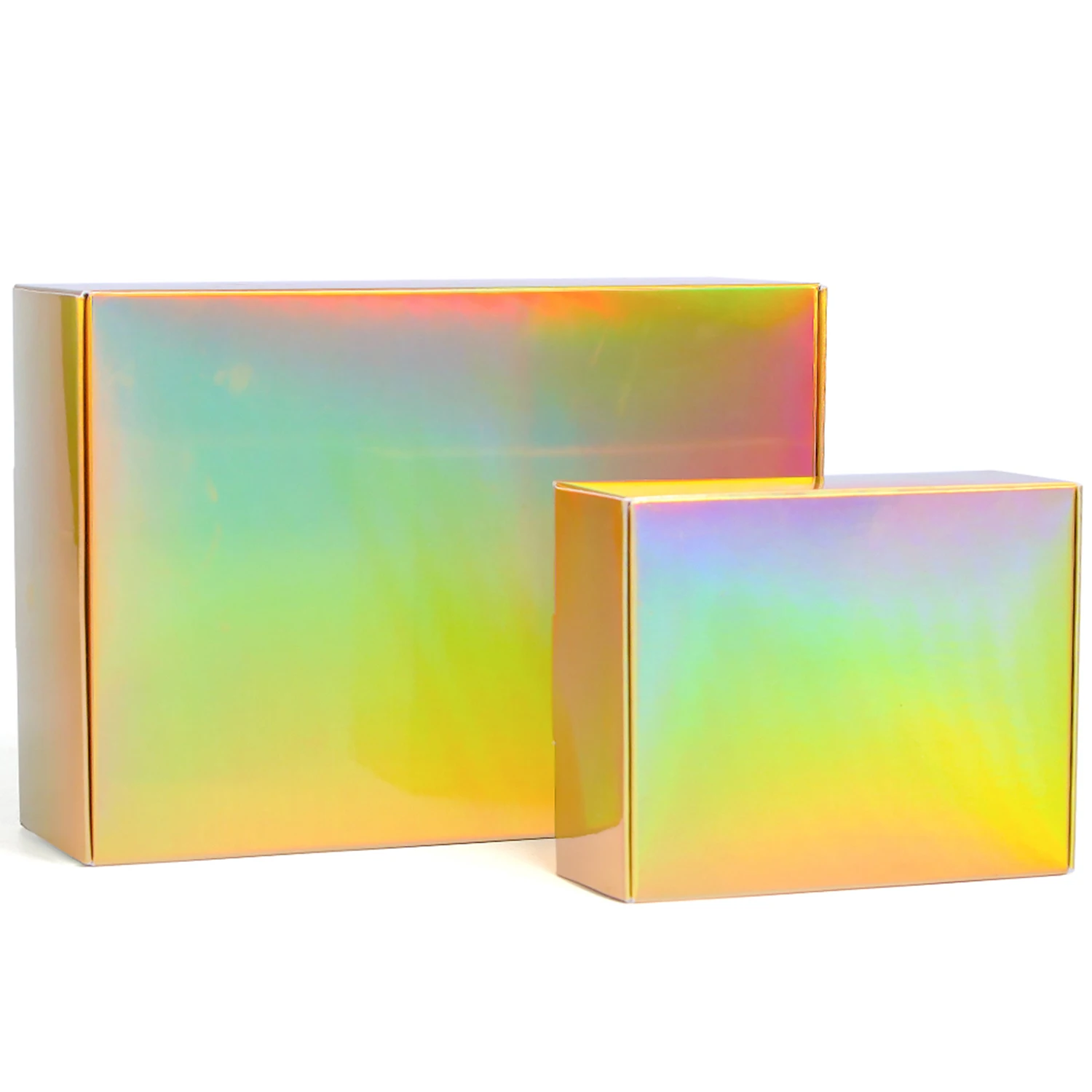 

10pcs / Gold-Plain laser packaging carton gift box soap box supports custom size logo printing