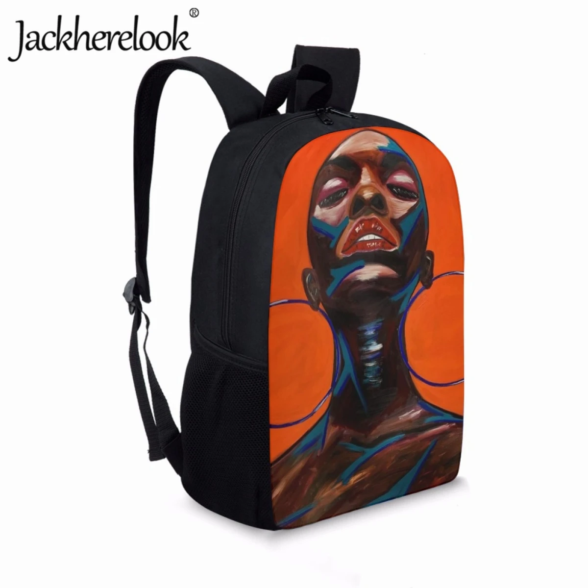 Jackherelook Artistic Girl Pattern Print School Bag Teen Girls School Backpack Casual Fashion Travel Bag High Student Laptop Bag