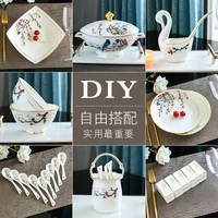jingdezhen tableware ceramics bone china dinner bowls european dishes household chinese dishes bowls and spare parts