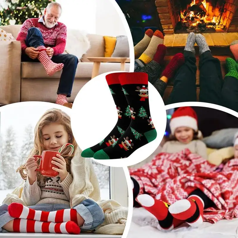 Рождественские чулки рождественская елка платье Санта-Клауса мягкие носки для