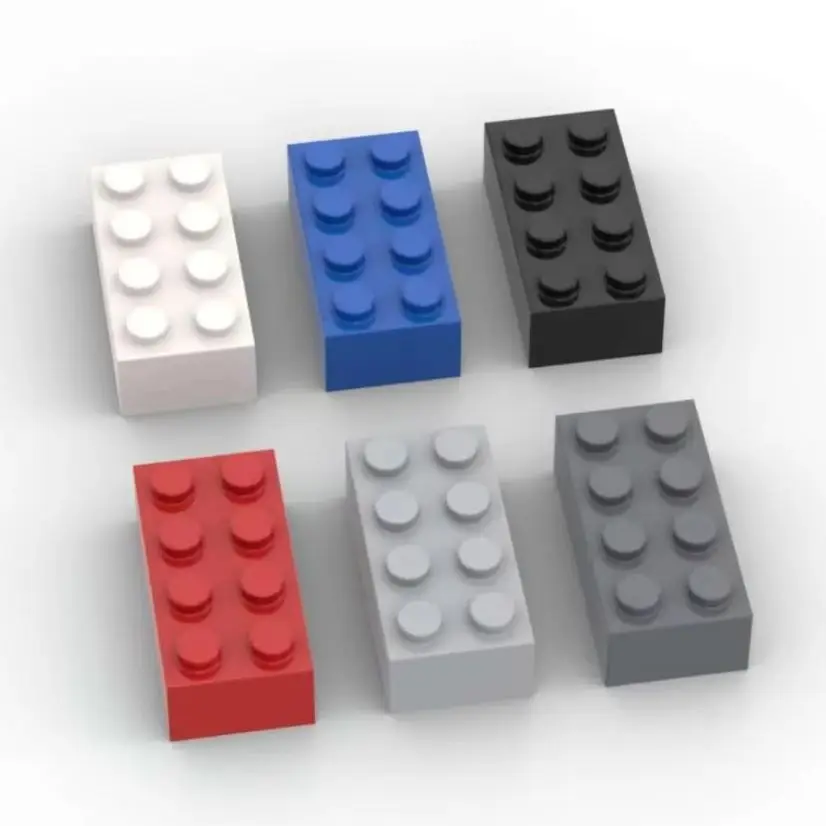 Фото MOC 10 шт. 3001 2x4 кирпичи, строительные блоки, высокотехнологичная тарелка, доска, сборка, образовательная идея, игрушки, детский подарок на день рождения №1