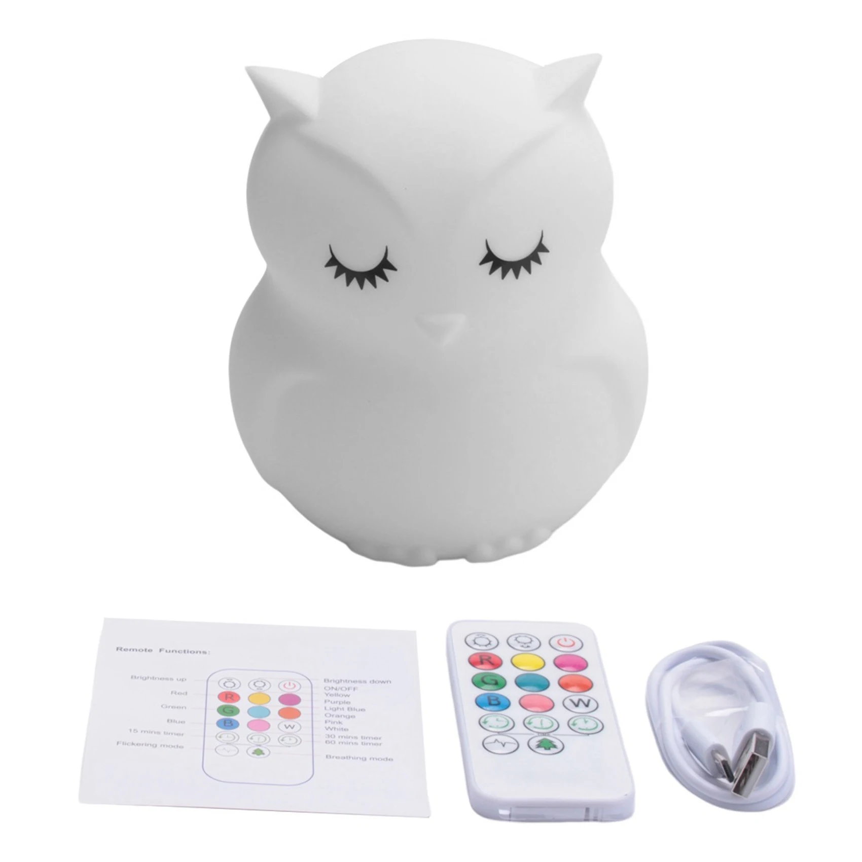 

LED Night Light Touch Sensor Remote Control 9 Colors Dimmable Timer Rechargeable Silicone Lamp