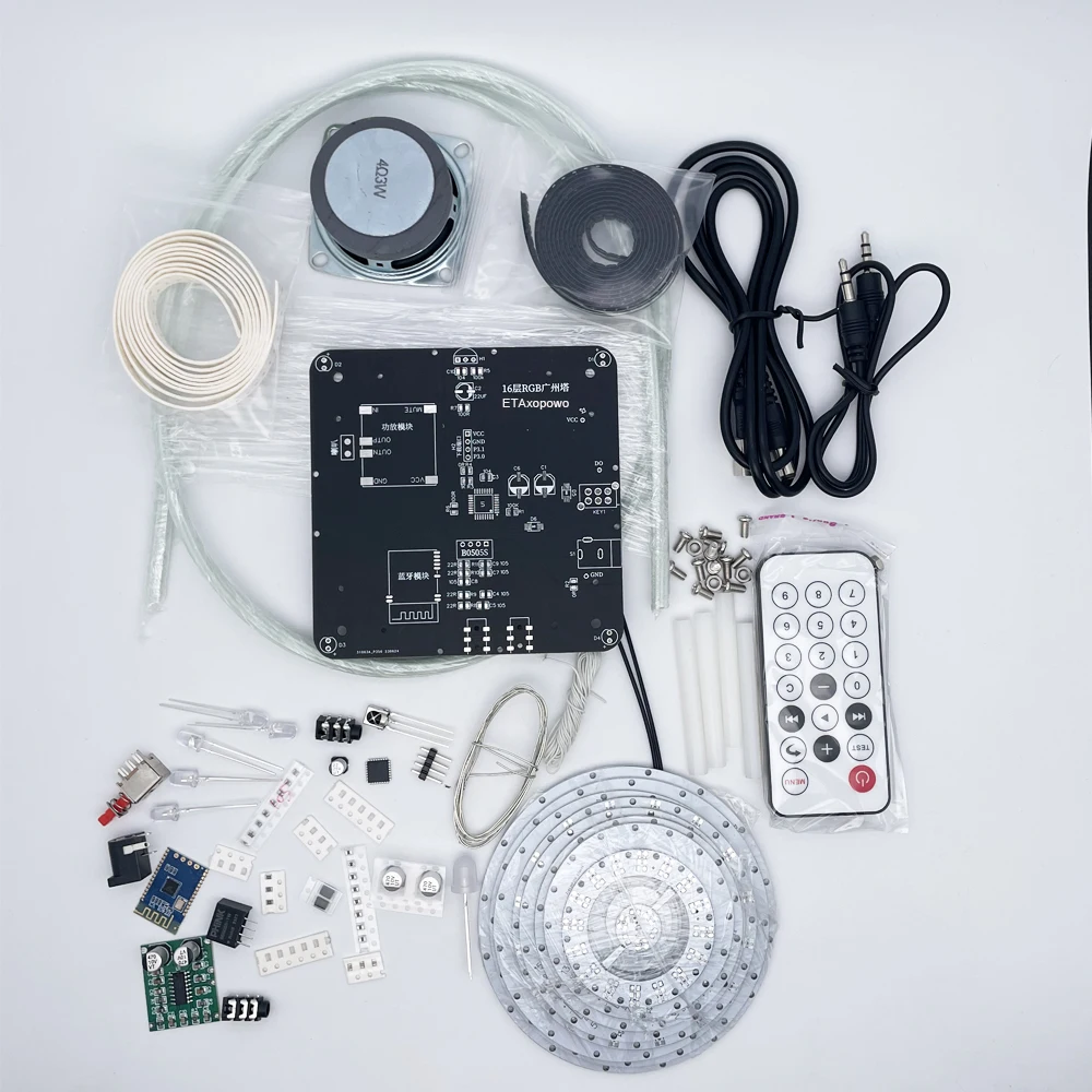 

Электронный комплект для пайки своими руками WS2812 SMD, светодиодное кольцо для печатной платы Canton Tower с динамиком