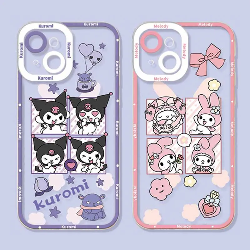 

Kuromi Melody Soft TPU Case for Xiaomi Redmi Note 12 4G 5G Turbo 11 Pro Plus 12S 11S 10S 9S 10 8 7 6 9 10C K60 K60E Clear Cover