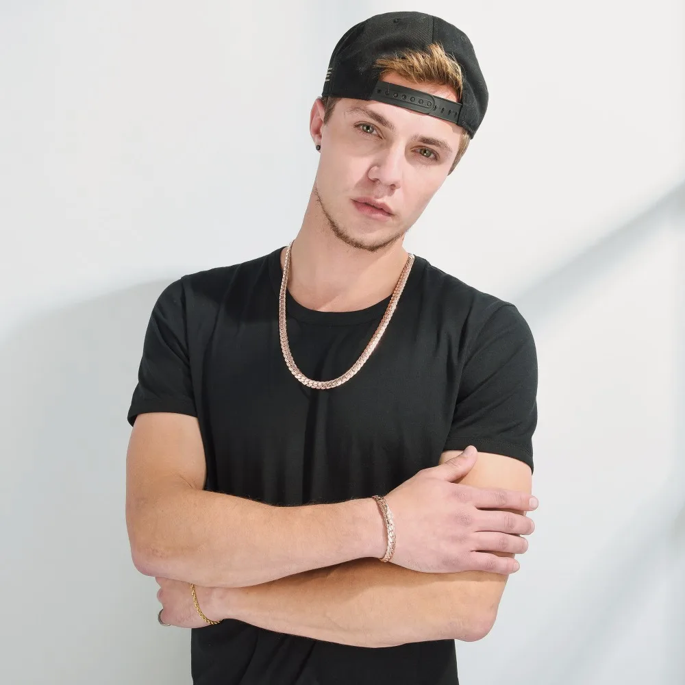 Collare Trendy Snake Link Chain Jewelry Sets For Men Rose Gold/Black Gun/Gold Color Bracelet Necklace S113 | Украшения и