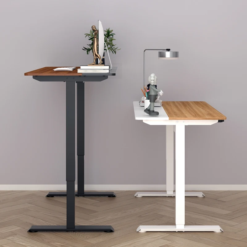 Enlarge Powered Computer Desk Electric Floor Standing Desk Smart Office Table with Wireless Charging