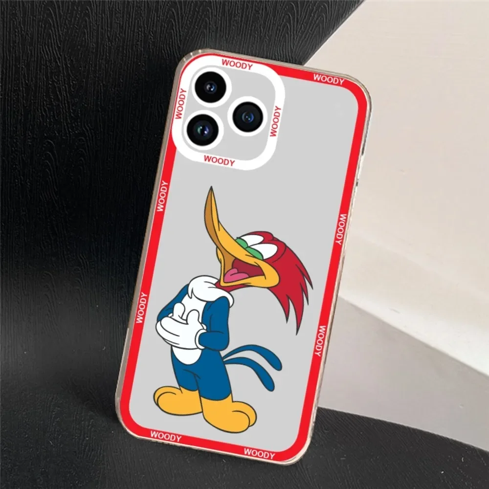 Чехол для телефона с рисунком W-Woody W-Woodpecker iPhone 11 12 Mini 13 14 15 Pro Max прозрачный корпус