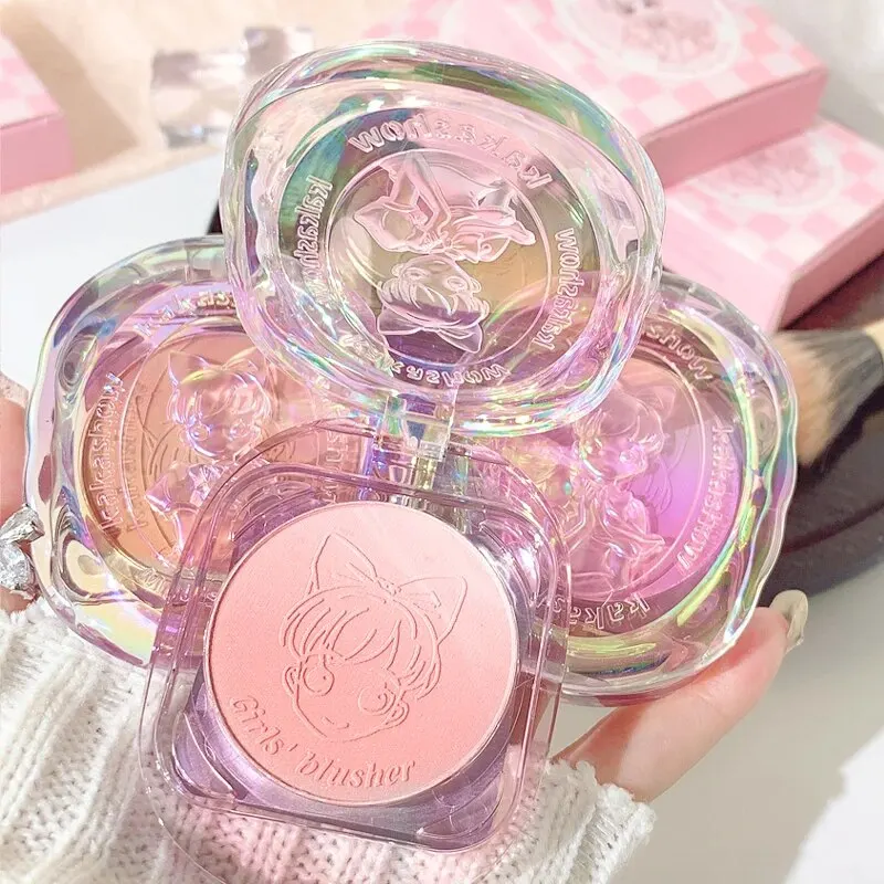 KAKASHOW Girl Heart Gradient Румяна Матовая Щека Фиолетовый Белый Натуральный Обнаженный