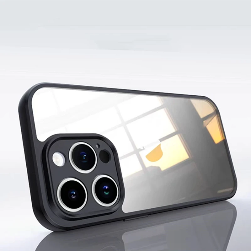 

For iphone 15 Pro Max Clear Case For iphone 15 Pro Max Cover Hard PC Soft TPU Shockproof Back Funda iphone 15 14 13 12 11 Pro