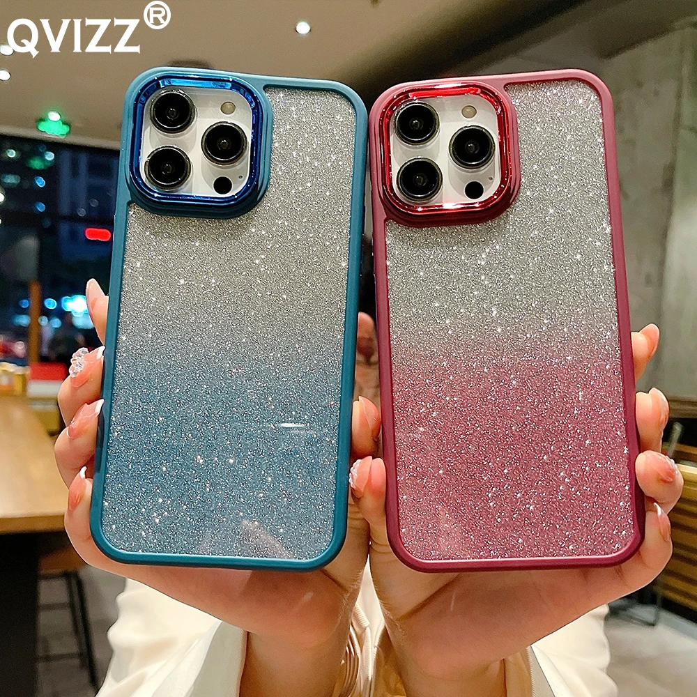 

Glitter Case for iPhone 14 Pro Max Plus 14promax Armor Shockproof Soft Edges Luxury Phone Cover iPhone 13 12 11 Pro Max 13ProMax