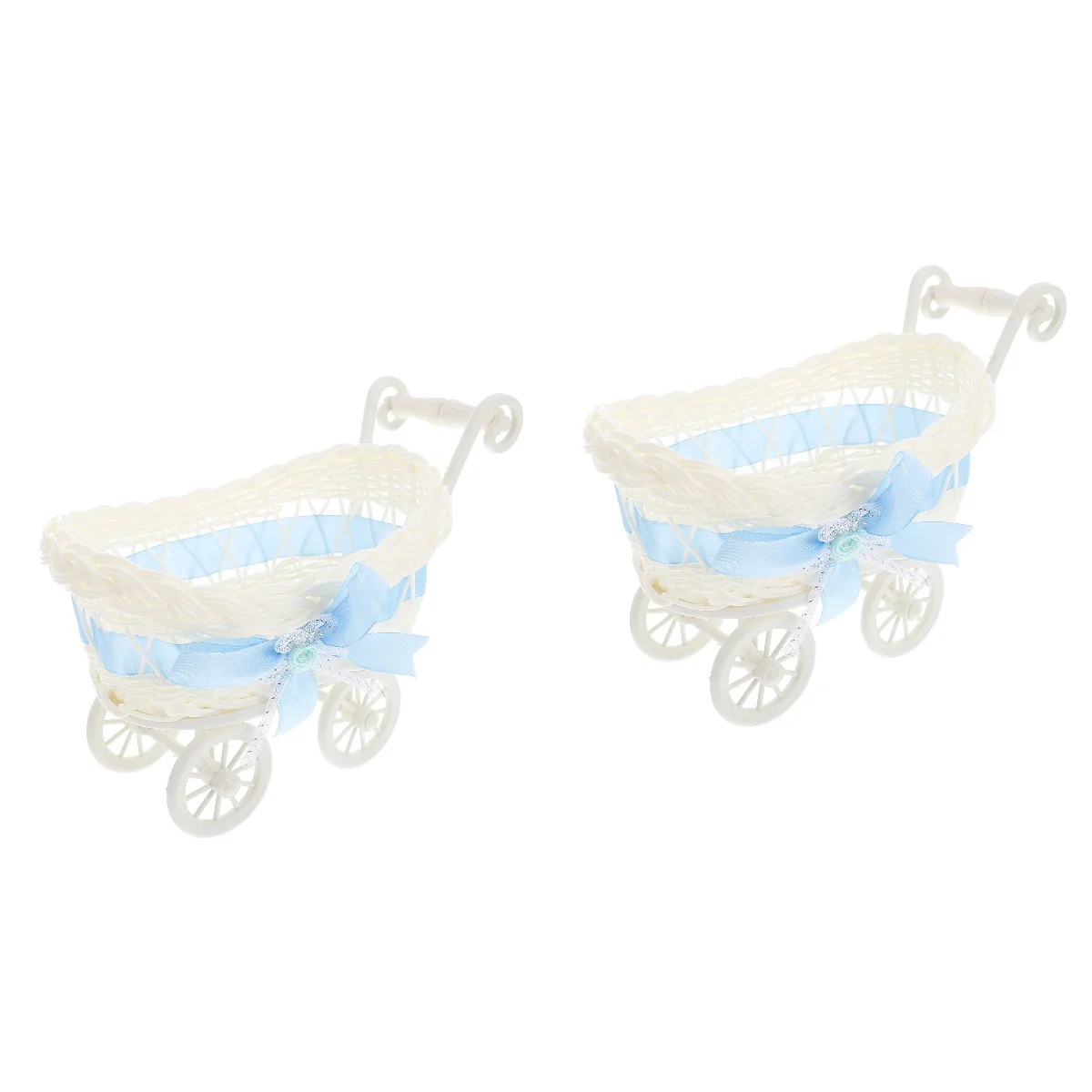 

Baby Basket Shower Carriage Wicker Cutie Stroller Rattan Storage Decorationsflower String Party Fruit Dried Mode Chocolate Cart