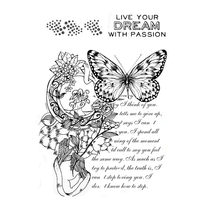 

New Arrivals Butterfly Fairies Clear Stamps for DIY Scrapbooking Card Transparent Stamp Making Photo Album Crafts Decoration