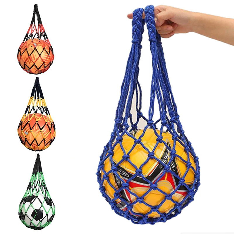 

1pc Outdoor Sports Basketball Soccer Volleyball Net Bag Portable Nylon Bold Storage Bag Single Ball Carry Equipment Bag