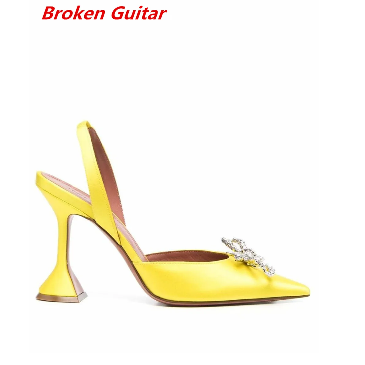 

Autumn Classic Bowknot Rhinestone High Heels Silk Pointed Party Sandals Wedding Shoes
