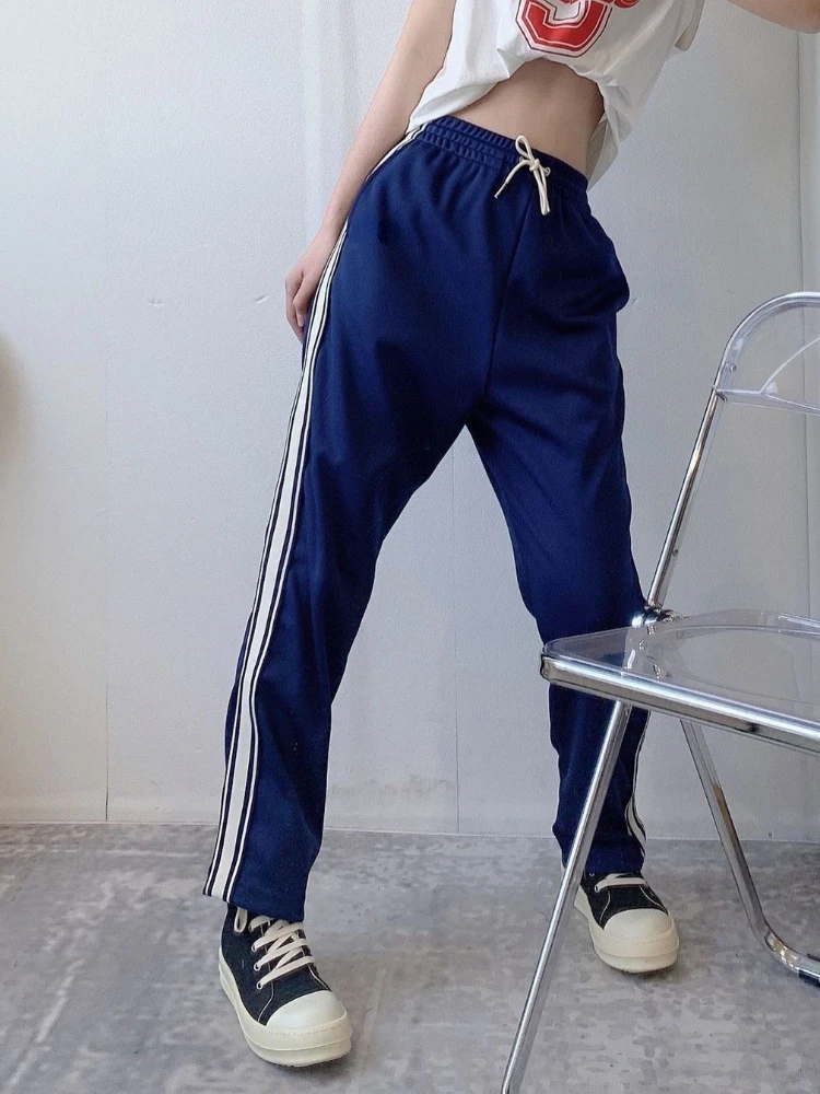 

2022 Autumn New Sports Pants Contrast Color Webbing High Waist Casual Pants Letter Embroidery Women Sweatpants