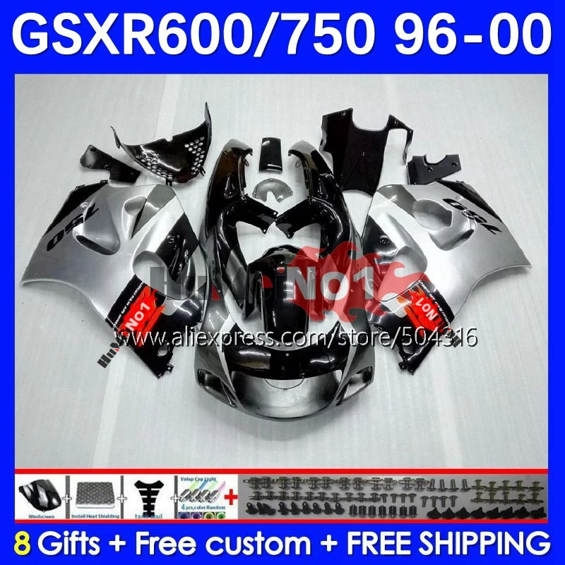 

Bodys Kit For SRAD GSXR 750 600 CC GSXR-600 11No.19 GSXR750 GSXR600 96 97 98 99 00 1996 1997 1998 1999 2000 Fairing silver black
