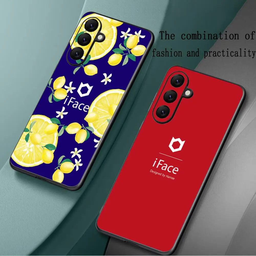 Fashion iface logo design Phone Case For Samsung Galaxy S25 S24 S23 S22 S21 S20 Plus Ultra Note20 Soft Black
