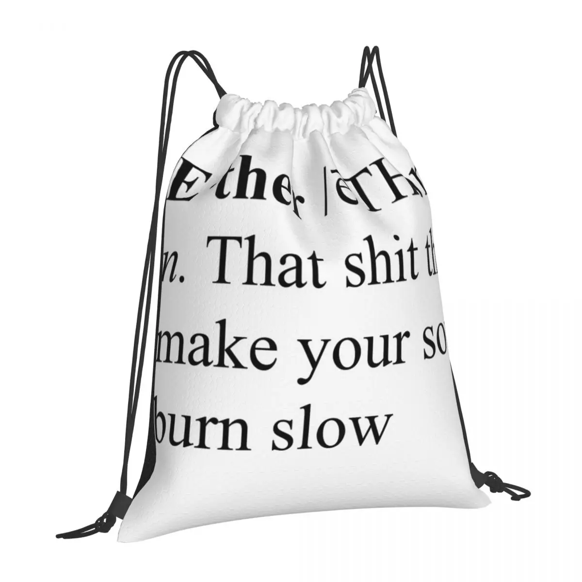 Женский тканевый рюкзак на шнурке с принтом эфира |